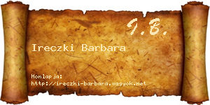 Ireczki Barbara névjegykártya
